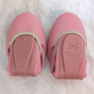 Butterfly Twists Pink and White Foldable Ballet Flats Women's size 40